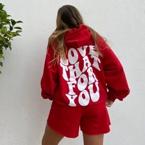 Red “Love That For You” Hoodie by Be Juliette